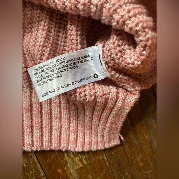 Wild Fable Pink Cropped Longsleeve Sweater Size LG - Picture 5 of 9